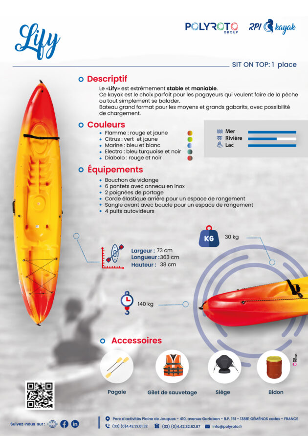 Kayak Sit-On-Top RPI Lify Pêche – Image 5